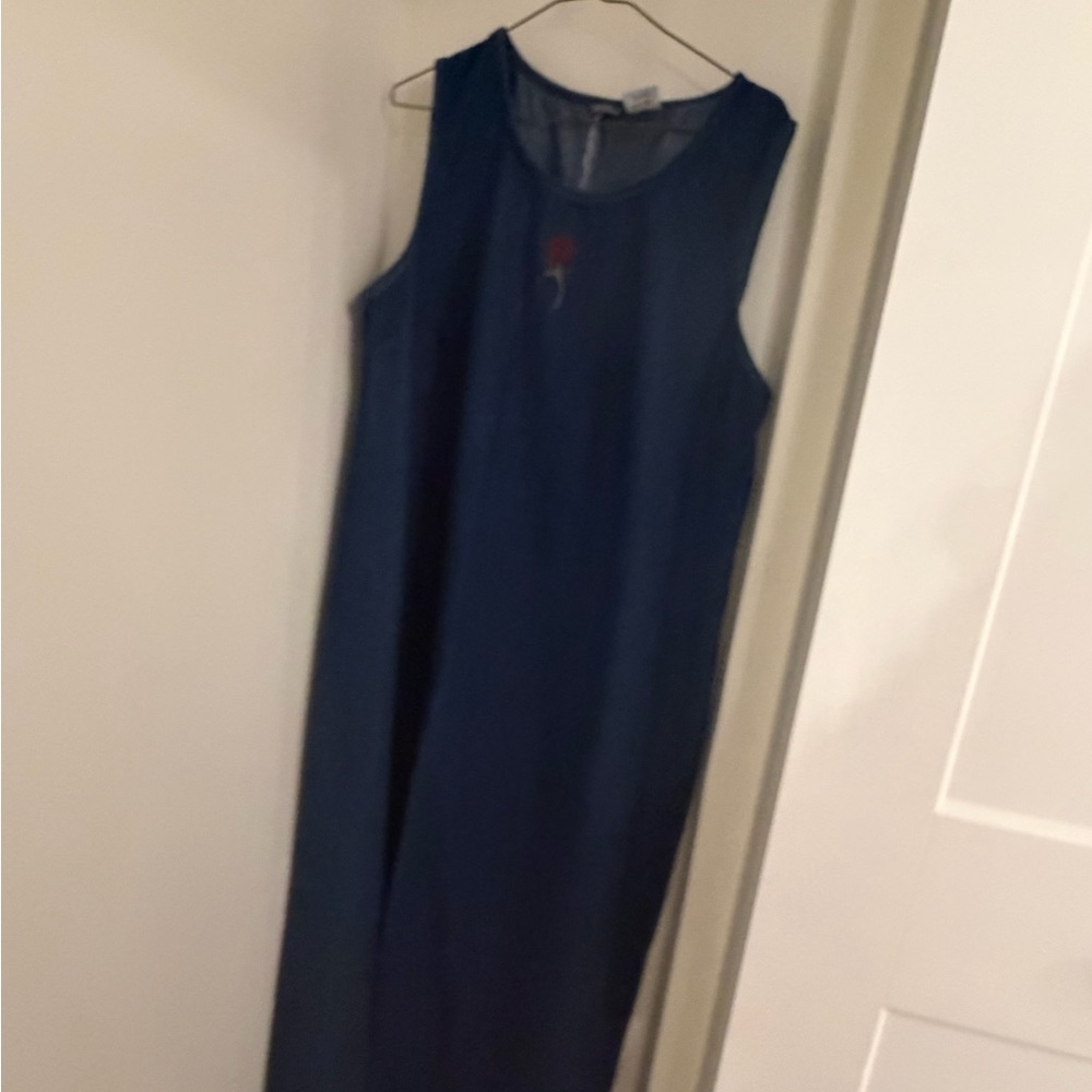 Vintage Plus Size Navy Sleeveless Maxi Dress & Jacket Set